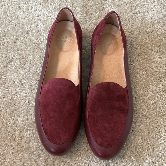 Dansko lace wine glazed leather red leather round toe size 37 - Picture 2 of 9